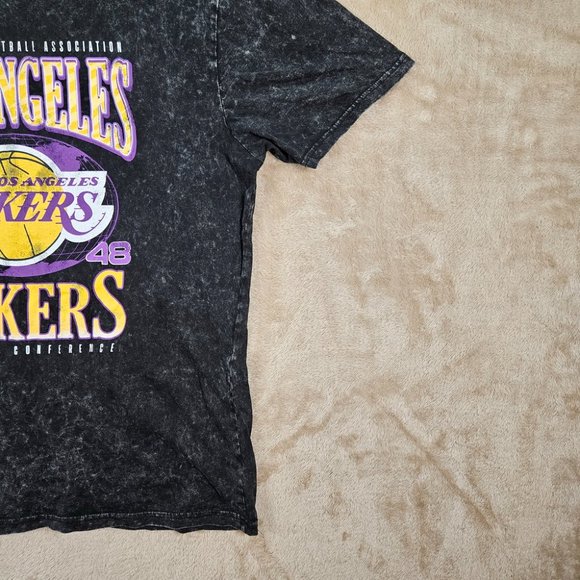 NBA Los Angeles Lakers Western Conference Acid Wash T-Shirt Men's Size XL Gray - Picture 4 of 10